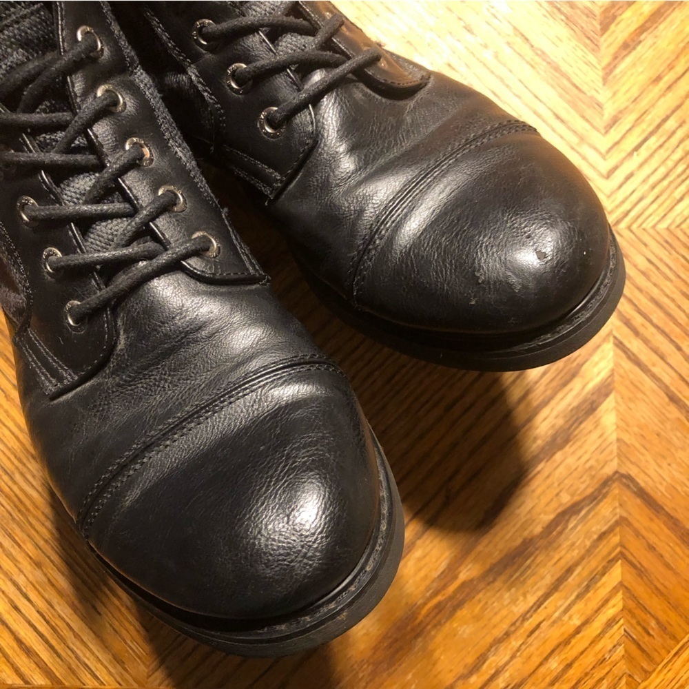 Jump Apparel Men’s J75 Garrison Black Lace-Up Leather Combat Boots Size 8 - Picture 4 of 12